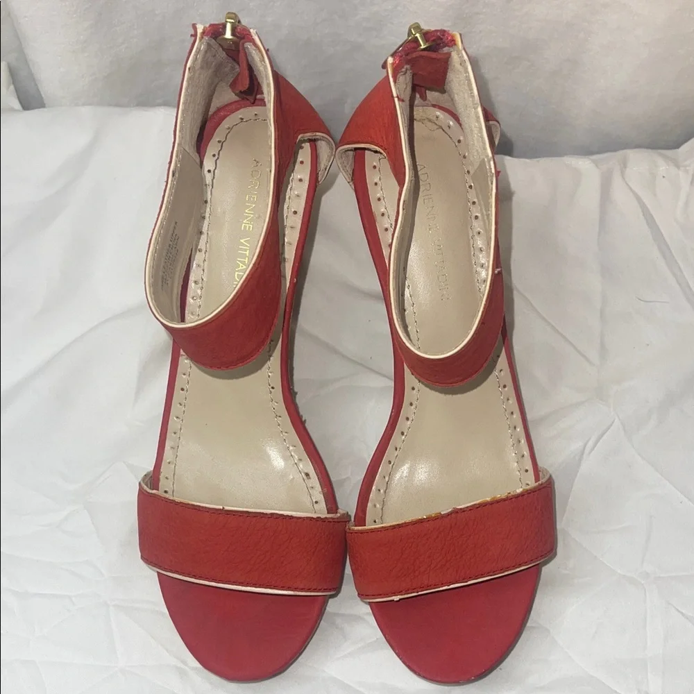 Adrienne Vittadini Red Cork Wedge Sandals